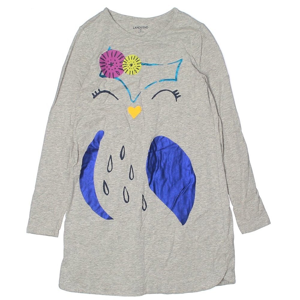 Lands' End Owl Dress Size 10 - 12